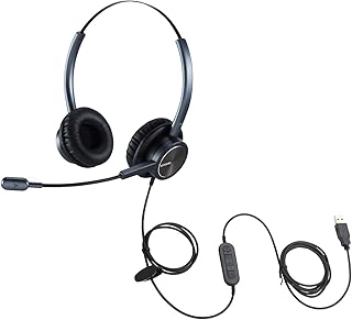 Casque pc usb emaiker avec microphone antibruit téléphonique de bureau micro muet