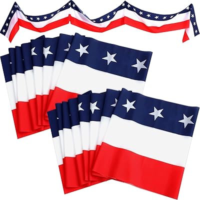 2 grands drapeaux du 4 juillet banderoles patriotiques américaines bannières américaines rouges blanches