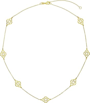 Collier chaîne réglable ajouré en or italien 14 carats 16"-18"