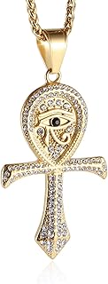 Hzman cz œil d'horus egypte protection copte ankh croix pendentif religieux en acier inoxydable, zircone cubique. Diaytar Sénégal : Le plaisir d'acheter sans se priver