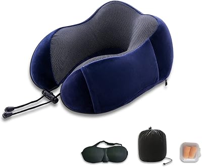 Oreiller de voyage isiniao, oreiller cervical 100 % mousse à mémoire de forme