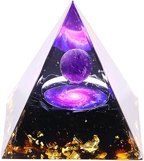 Pyramide de cristal d'orgone - boule d'améthyste ciel étoilé - tour d'énergie