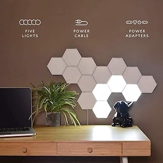 Lumières quantiques diy, applique murale hexagonale, assemblage géométrique créatif, veilleuse led intelligente à