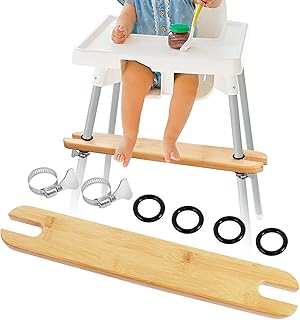 Chaise haute repose-pieds en rotin naturel compatible avec ikea antilop hauteur réglable