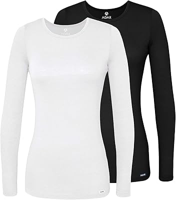 T-shirt deux pièces adar underscrubs pour femmes - manches longues, m