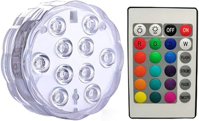 Lumières submersibles led ezliff avec télécommande lumières sous-marines étanches avec 10 led 16