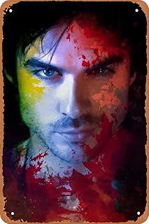 Affiche yrehuzn damon salvatore, émission de télévision, signe en étain, affiche en métal vintage, décoration de maison, bar, café, chambre à coucher, cadeaux 8x12 pouces (20x30cm). Diaytar : Des prix qui défient toute concurrence