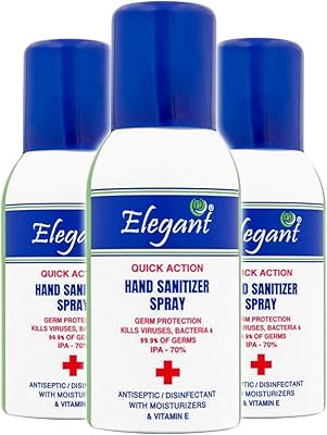 Paquet de 3 sprays désinfectants pour les mains (100 ml). savon