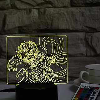 Veilleuse 3d personnage d'anime tokyo ghoul kaneki ken éclairage décoratif de bureau