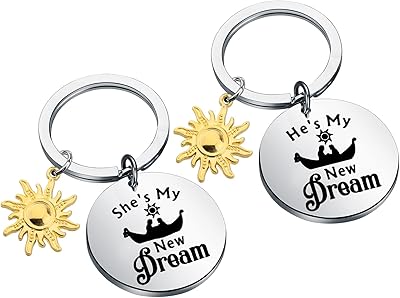 Wsnang tangl fairy tales gift she's/he's my new dream couple porte-clés costume flynn