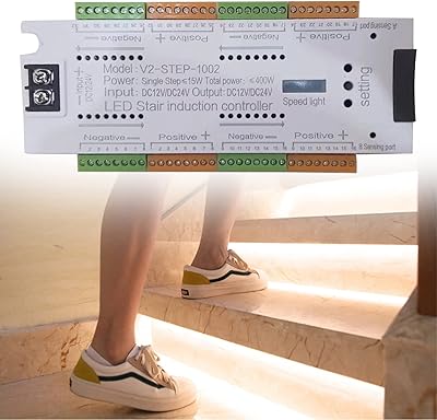 Contrôleur de lumière d'escalier à détecteur de mouvement led avec 32 led, contrôleur