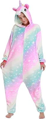 Nouveau pyjama de mode licorne unisexe en peluche, femmes adultes hommes animaux cosplay