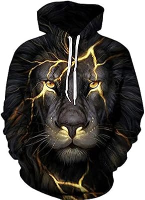 Sweat-shirt imprimé lion coloré pour femmes et hommes, design de style tendance, streetwear
