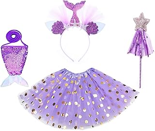 Ensemble de costumes de sirène richersty pour filles, robe tutu de princesse, baguette