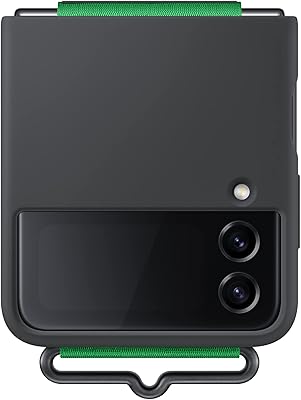 Coque en silicone officielle samsung avec sangle pour galaxy z flip 4