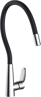 Mitigeur de cuisine hassanit avec bec flexible de luna - chrome noir