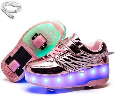 Ehauuo chaussures cargo légères à led pour enfants avec roues rétractables spinner wheels