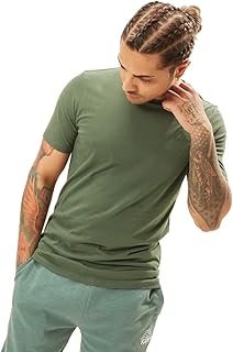 T-shirt uni à manches courtes et col étroit pour homme