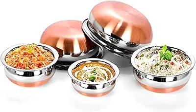 Bol de service de cuisine shubium avec fond en cuivre et acier inoxydable