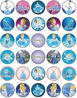30 x décorations comestibles pour cupcakes sur le thème de cendrillon