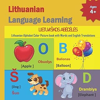 Apprentissage de la langue lituanienne : lietuviškos abėcėlės | livre d'images en couleur