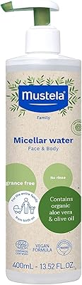 Eau micellaire biologique certifiée mustela nettoyante naturelle sans rinçage à l'huile d'olive et l'aloe. Diaytar : Parce que vous méritez le meilleur sans vous ruiner