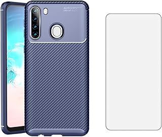 Coque mobile pour samsung galaxy a21 avec film de protection d'écran en verre