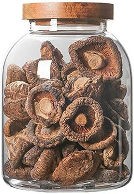 Bouteilles de conservation en verre de cuisine avec couvercle en bois, grands pots