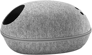 Wzhzj lit pour chats en feutre respirant intérieur amovible nid de chenil semi-fermé