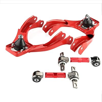 Qiilu kits de suspension de bras de commande carrossage avant et arrière rouge
