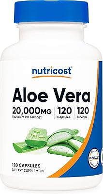 Extrait d'aloe vera nutricost 20 000 mg, 120 gélules - sans gluten