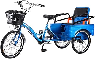 Tricycle électrique adulte 20 pouces à 3 roues avec panier et siège arrière, batterie au lithium 48 v, pour le divertissement, le shopping et l'exercice, bleu, 12 ah. L'expérience e-commerce réinventée par Diaytar au Sénégal