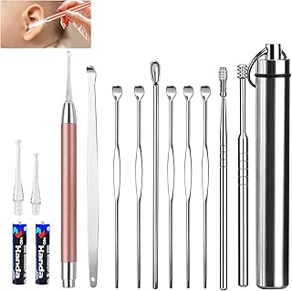 Kit d'élimination du cérumen de qualité supérieure, nettoyant pour les oreilles avec lumière
