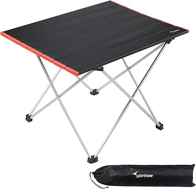 Table de camping pliante légère et portable sportnair avec sac de rangement