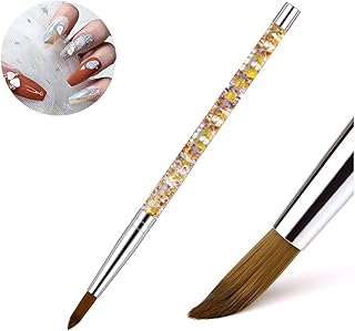 Brosse à ongles en acrylique ronde et ovale professionnelle en poils de martre
