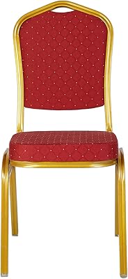 Chaise de banquet de mobilier de bureau nasco tissu rouge 4 pieds plaqués