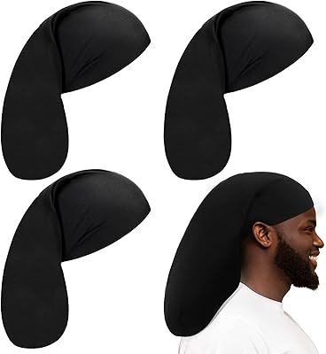 4 pièces unisexe dreadlock casquette cheveux longs dreadlocks tête enveloppement de couchage accessoires
