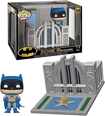Funko pop. country : figurine batman des années 1980 avec hall de justice