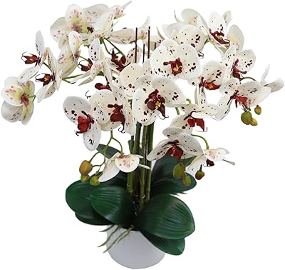 Seasons need decor 24" fleurs artificielles, orchidée artificielle à 6 tiges dans un vase