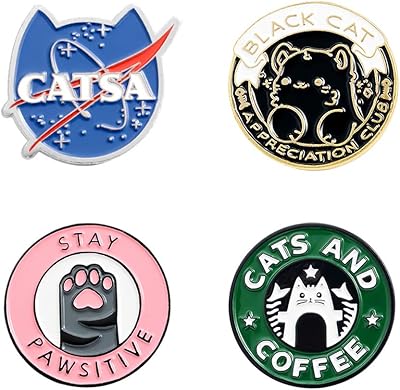 Shuning cats club épingle en émail chat planète café patte broche