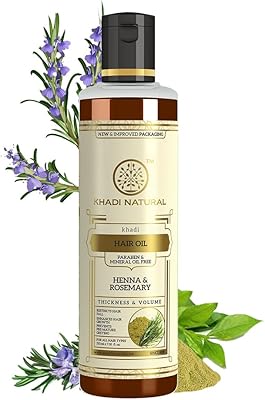 Huile capillaire ayurvédique naturelle à base de plantes khadi au romarin et au
