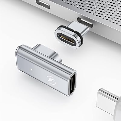 Adaptateur magnétique usb c, adaptateur usb c magnétique 24 broches avec chargement pd