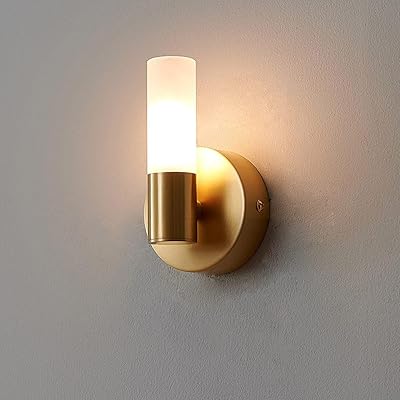 Applique murale led en cuivre doré 5w, lampe de chevet blanc chaud