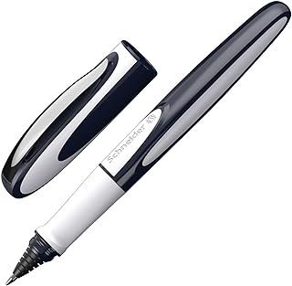 Stylo à bille schneider m (moyen) rechargeable corps bleu foncé gris clair