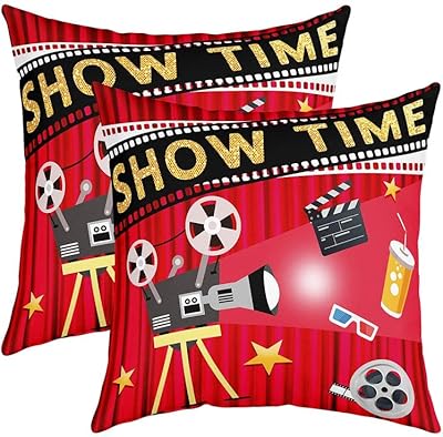 Jeeloyu showtime lot de 2 housses de coussin carrées réversibles décoration de sol