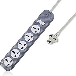 Rallonge d'alimentation universelle elonsee 5 m avec 5 prises, multiprise avec 5 prises