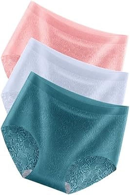 Sous-vêtements confortables sans couture en dentelle de soie glacée taille moyenne pour femmes