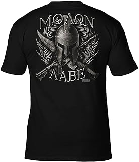 T-shirt come & take them spartan "molon labe " pour hommes noir