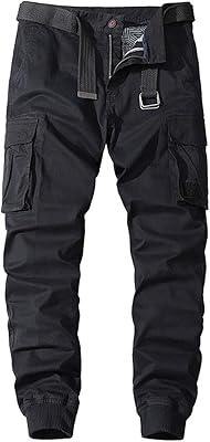 Pantalon cargo multi-poches pour homme au design militaire indéchirable avec poignets côtelés