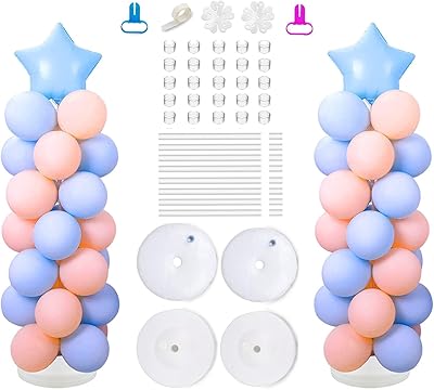 2 ensembles de kit de colonnes de ballons avec base support de tour